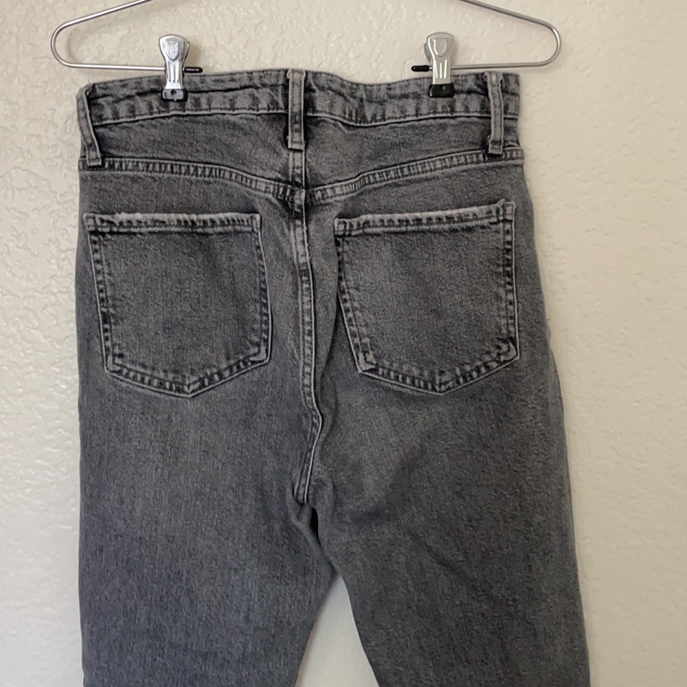 Zara Slim Straight High Rise Ripped Jeans - Picture 7 of 8